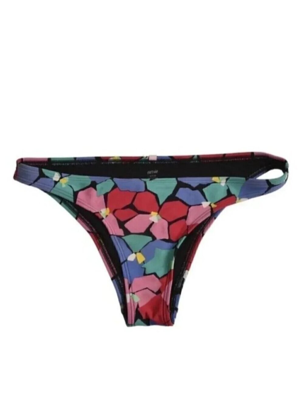 Aerie Bikini Bottoms  Floral Black Pink Red Blue Yellow Colorful Size Small
